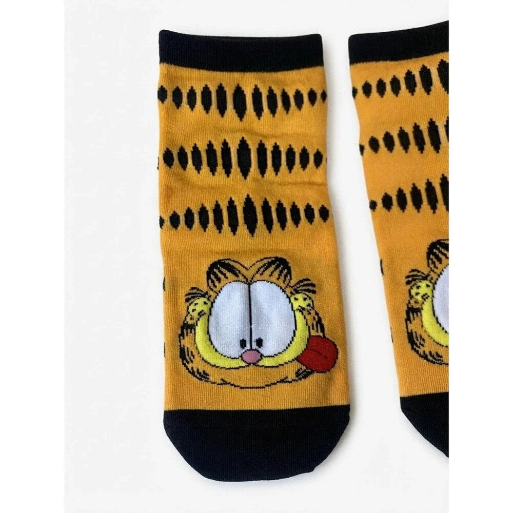Garfield Men /Women Unisex Novelty Socks Yellow Black Cartoon One Size Quirky